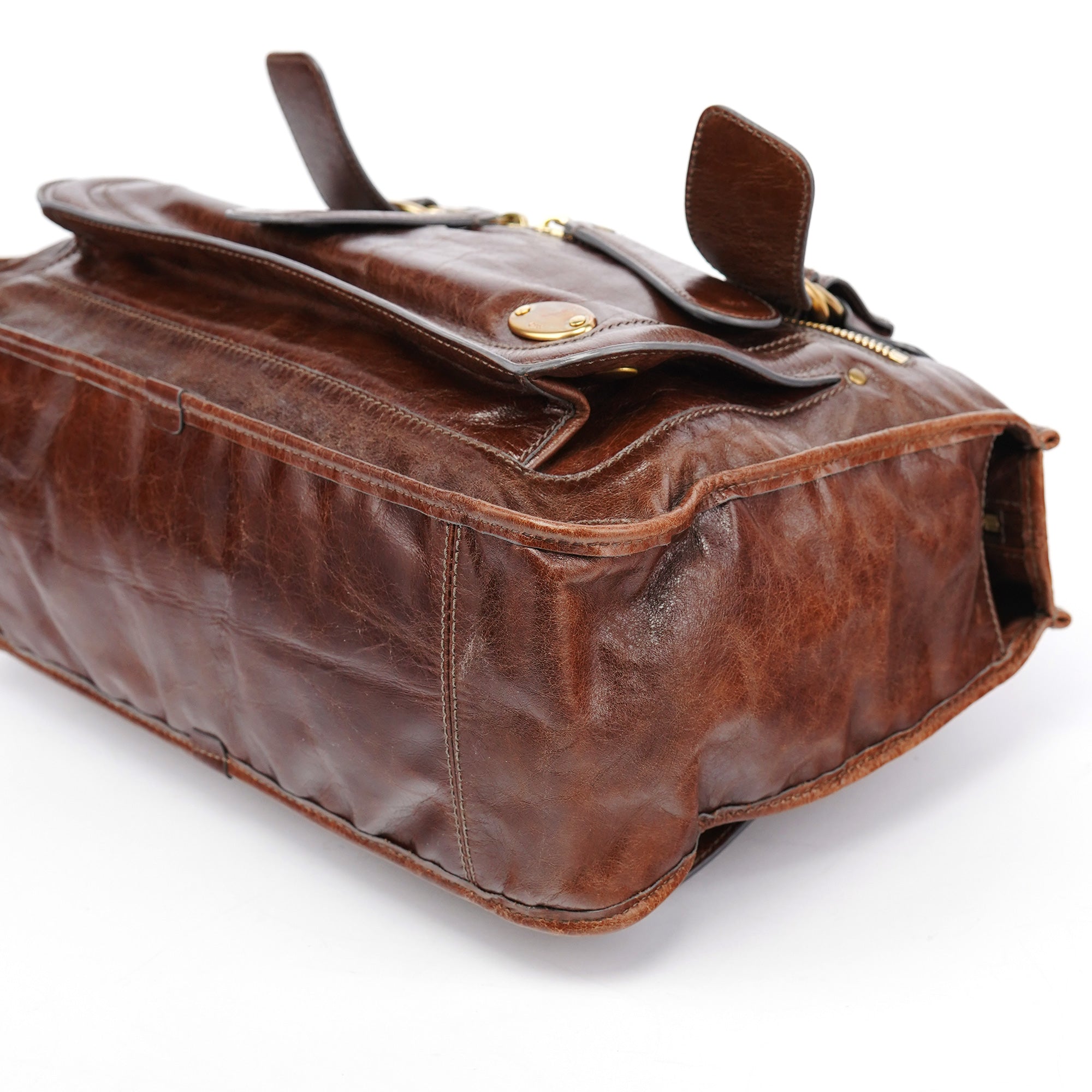 Chloe Brown Leather Bay Tote Bag