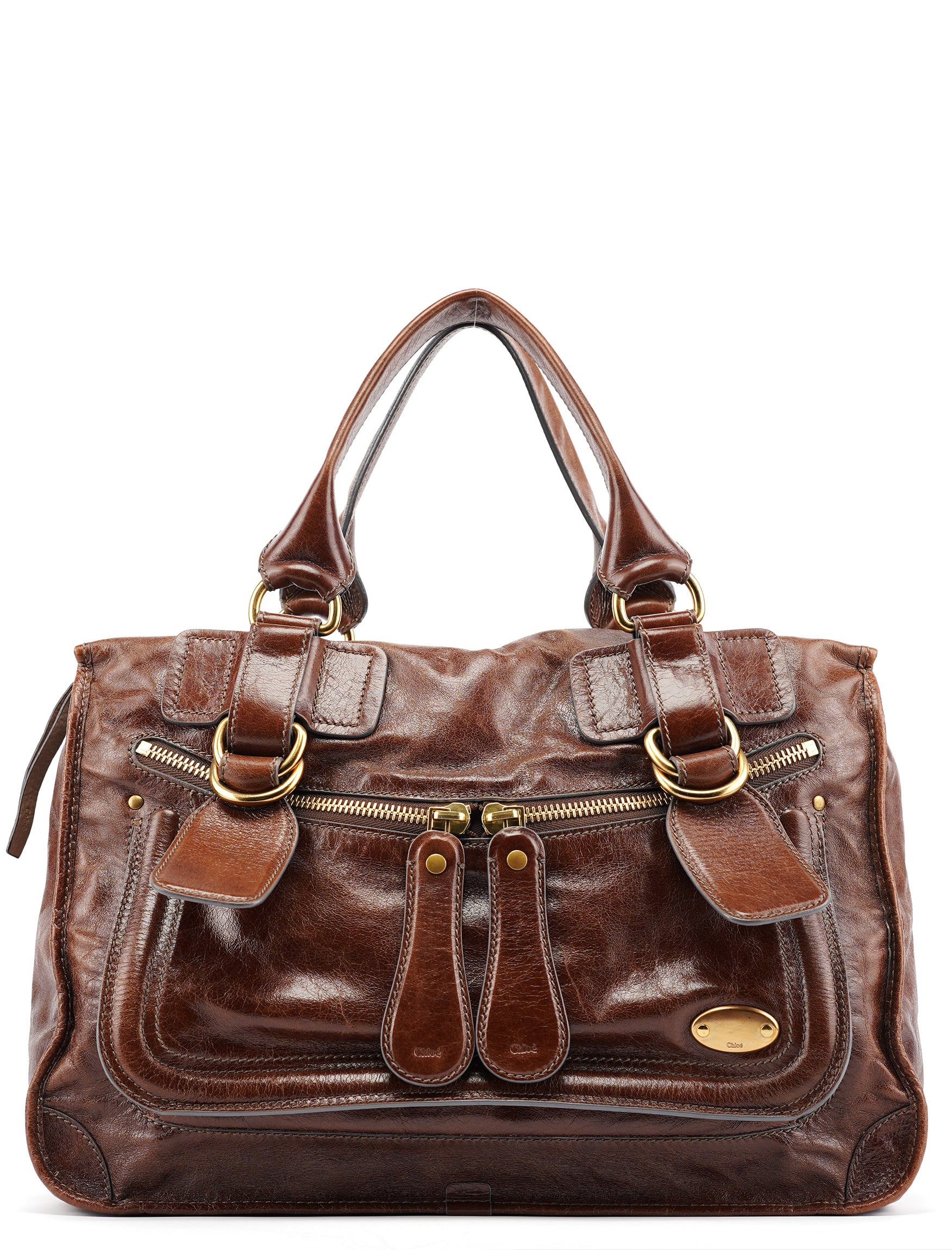 Chloe Brown Leather Bay Tote Bag