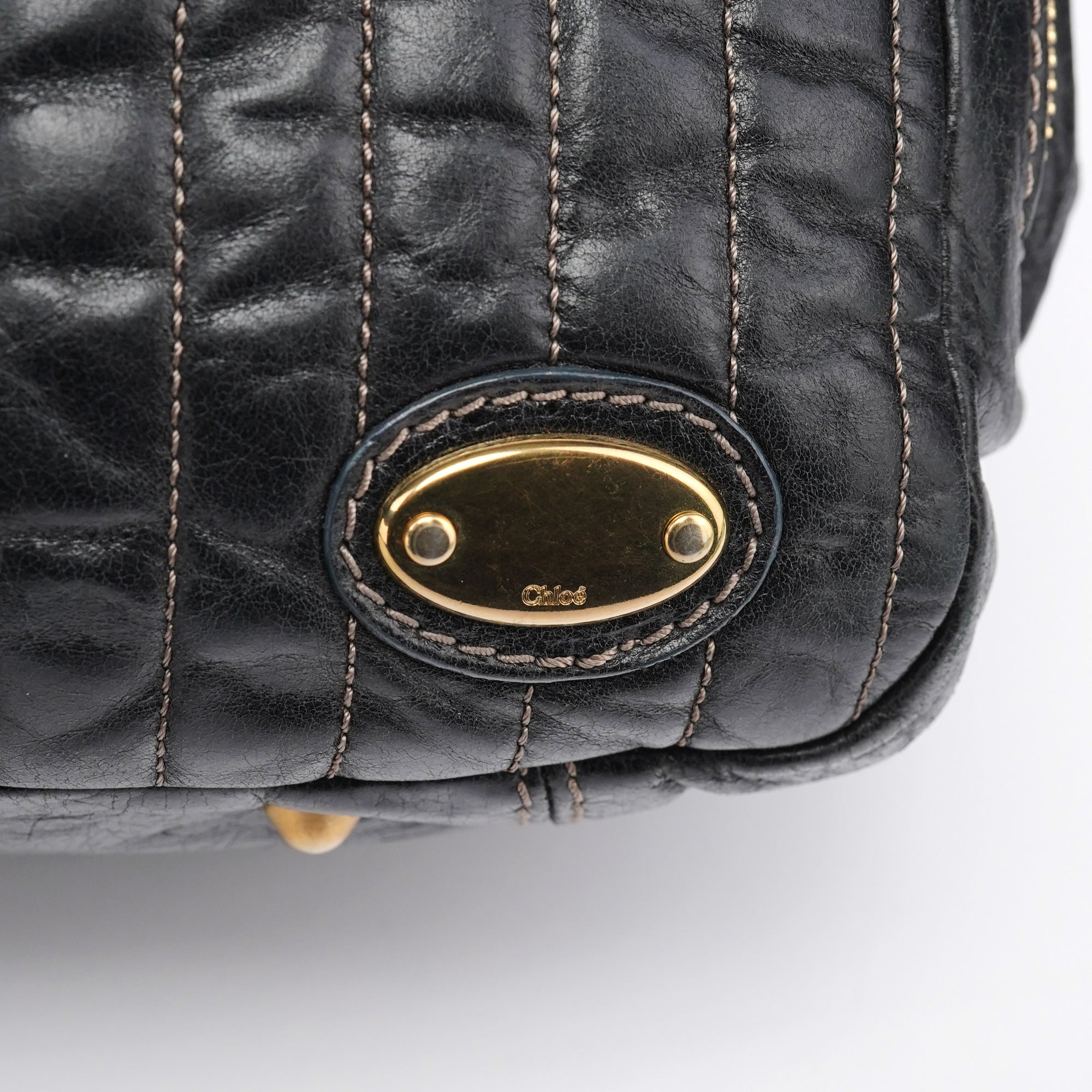 Chloe Brown Leather Bay Tote Bag