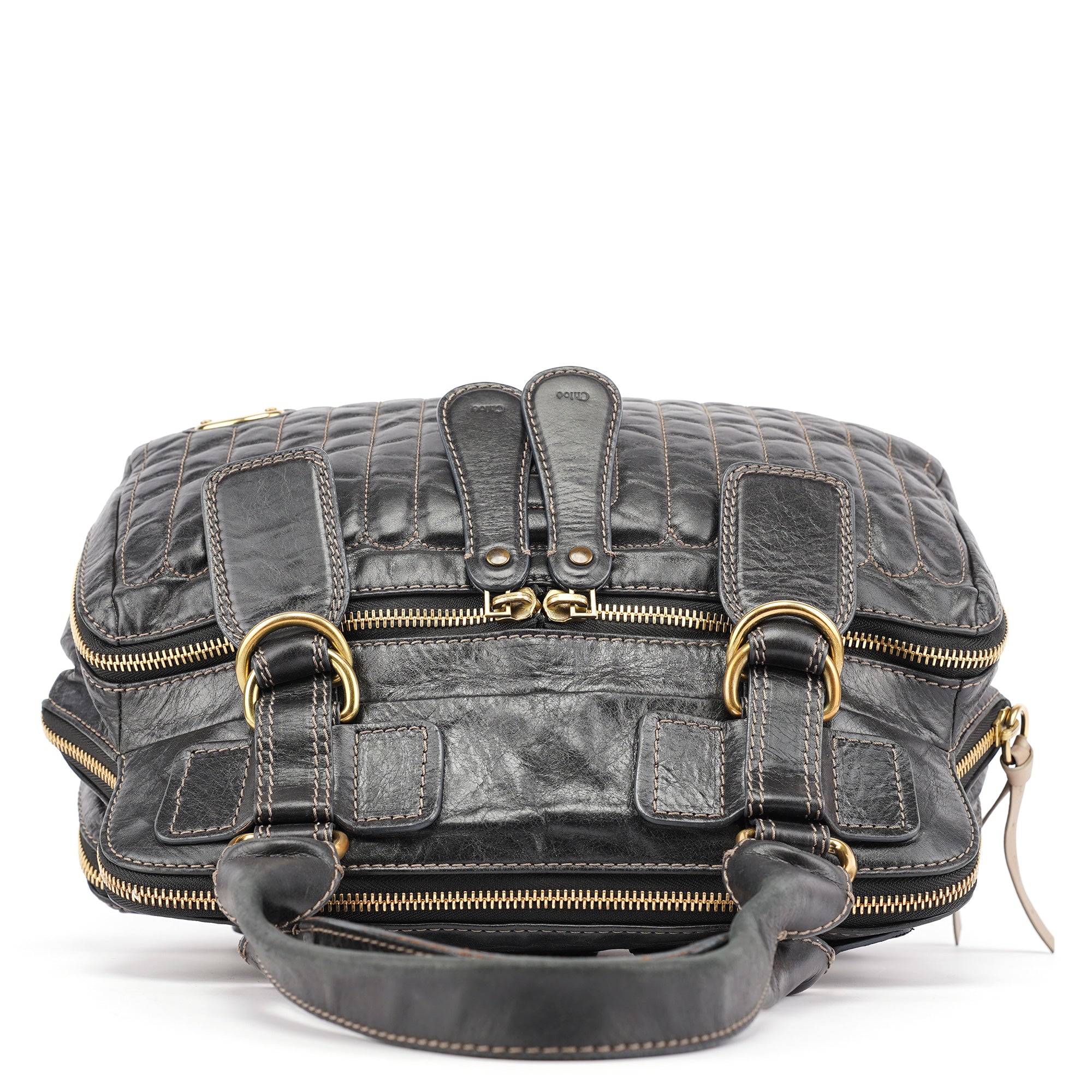 Chloe Brown Leather Bay Tote Bag