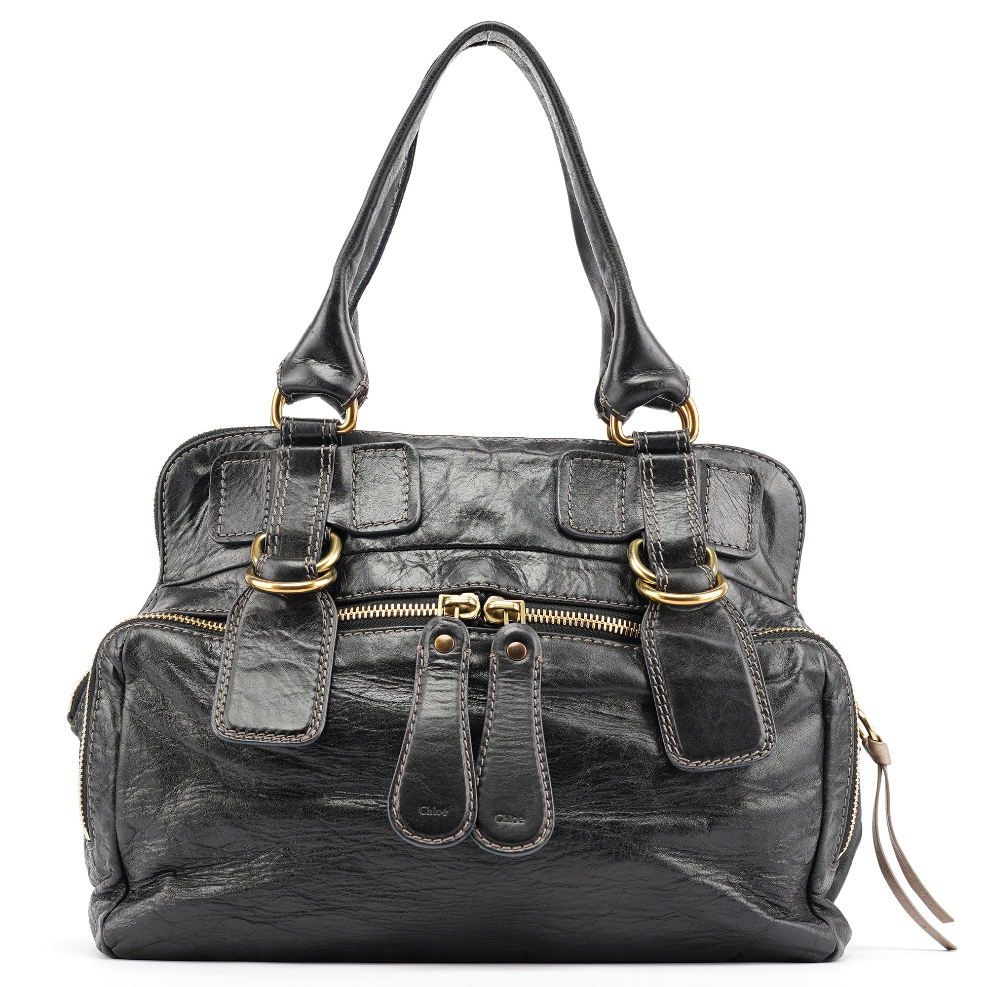 Chloe Brown Leather Bay Tote Bag