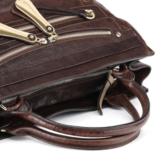 Chloe Brown Leather Bay Tote Bag