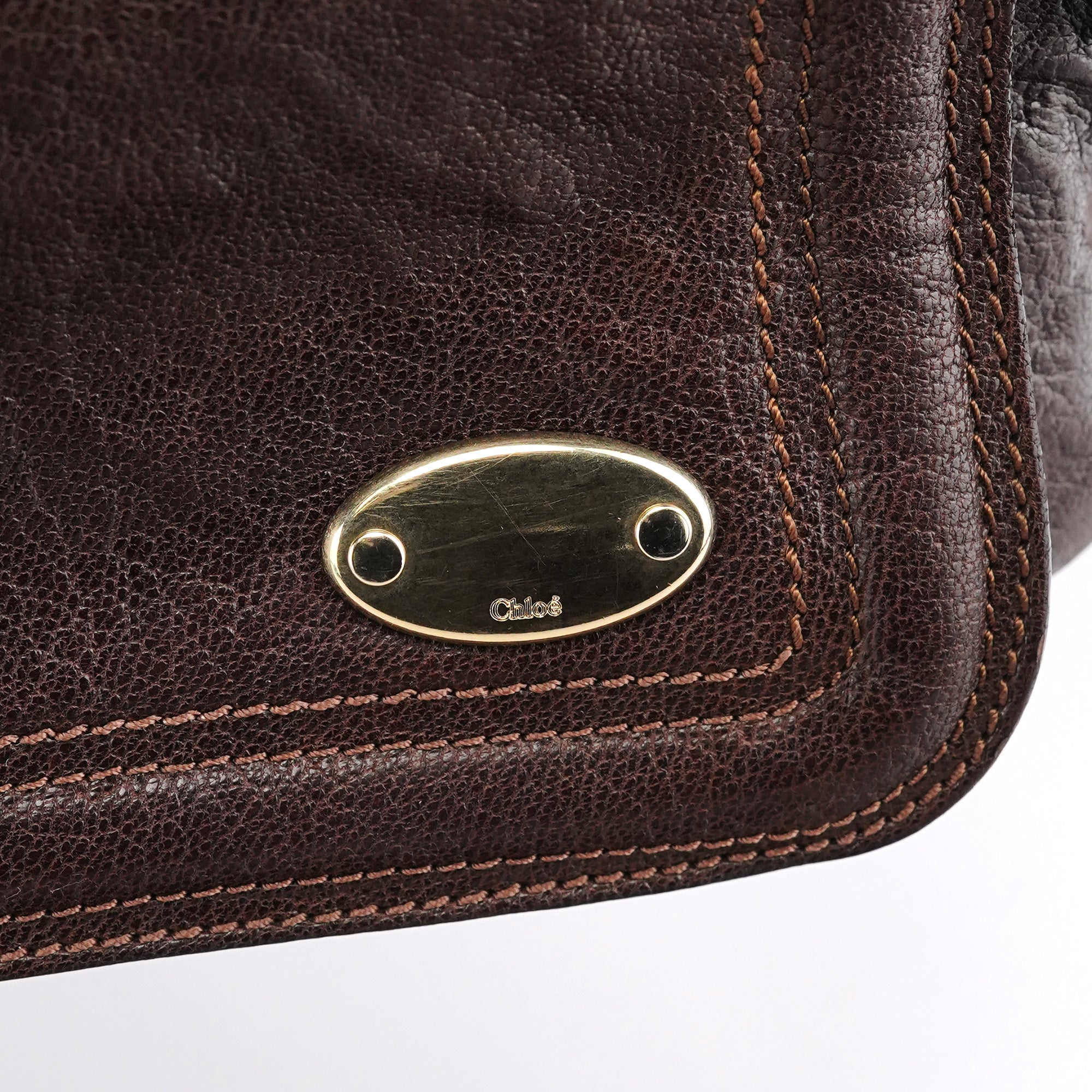 Chloe Brown Leather Bay Tote Bag