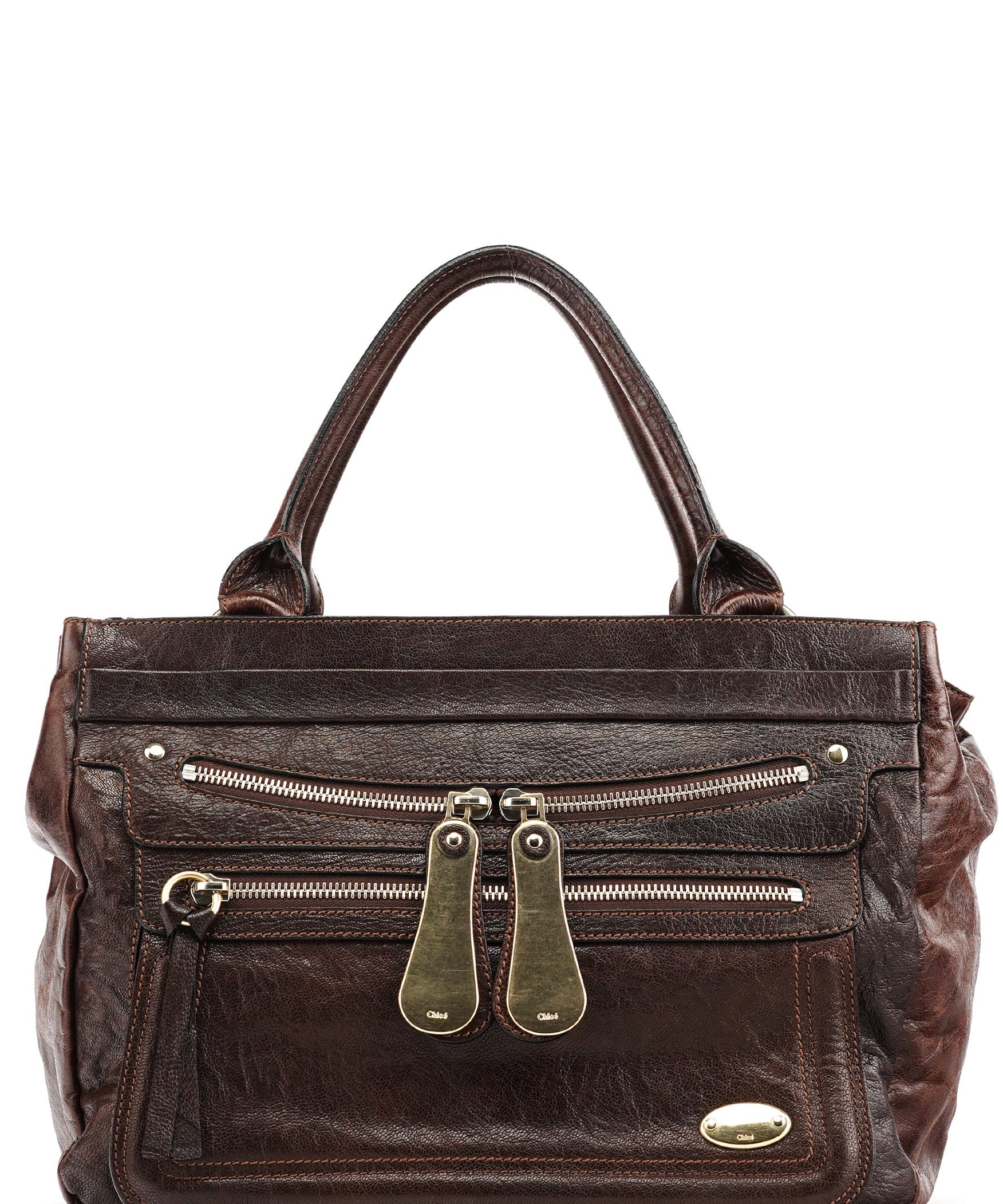 Chloe Brown Leather Bay Tote Bag