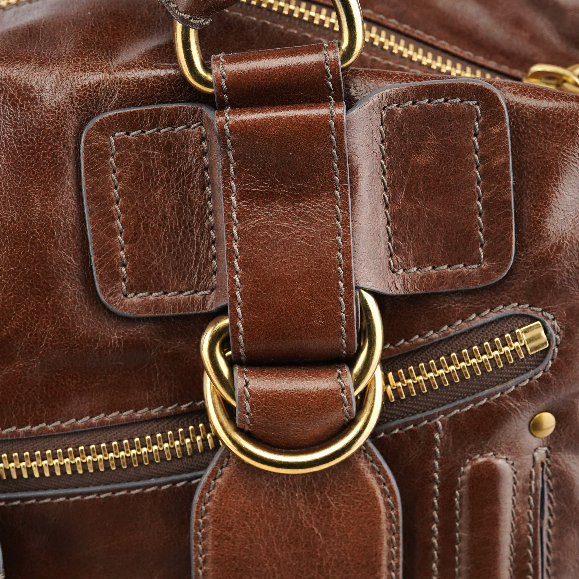 Chloe Brown Leather Bay Tote Bag