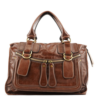 Chloe Brown Leather Bay Tote Bag
