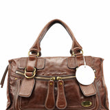 Chloe Brown Leather Bay Tote Bag