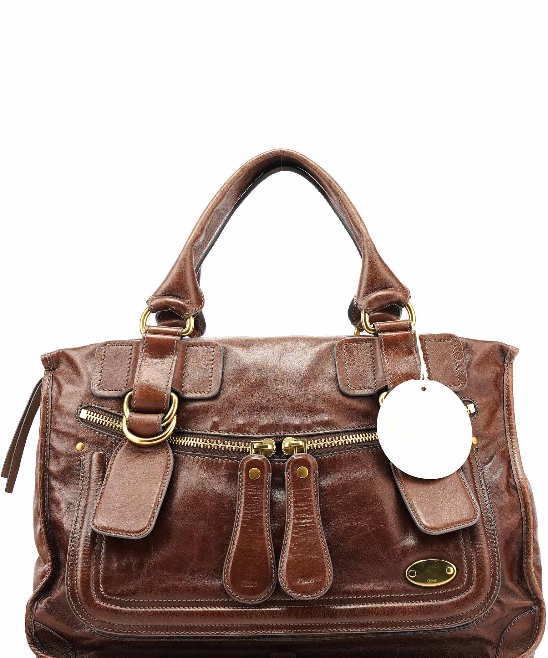 Chloe Brown Leather Bay Tote Bag