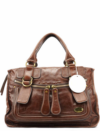 Chloe Brown Leather Bay Tote Bag