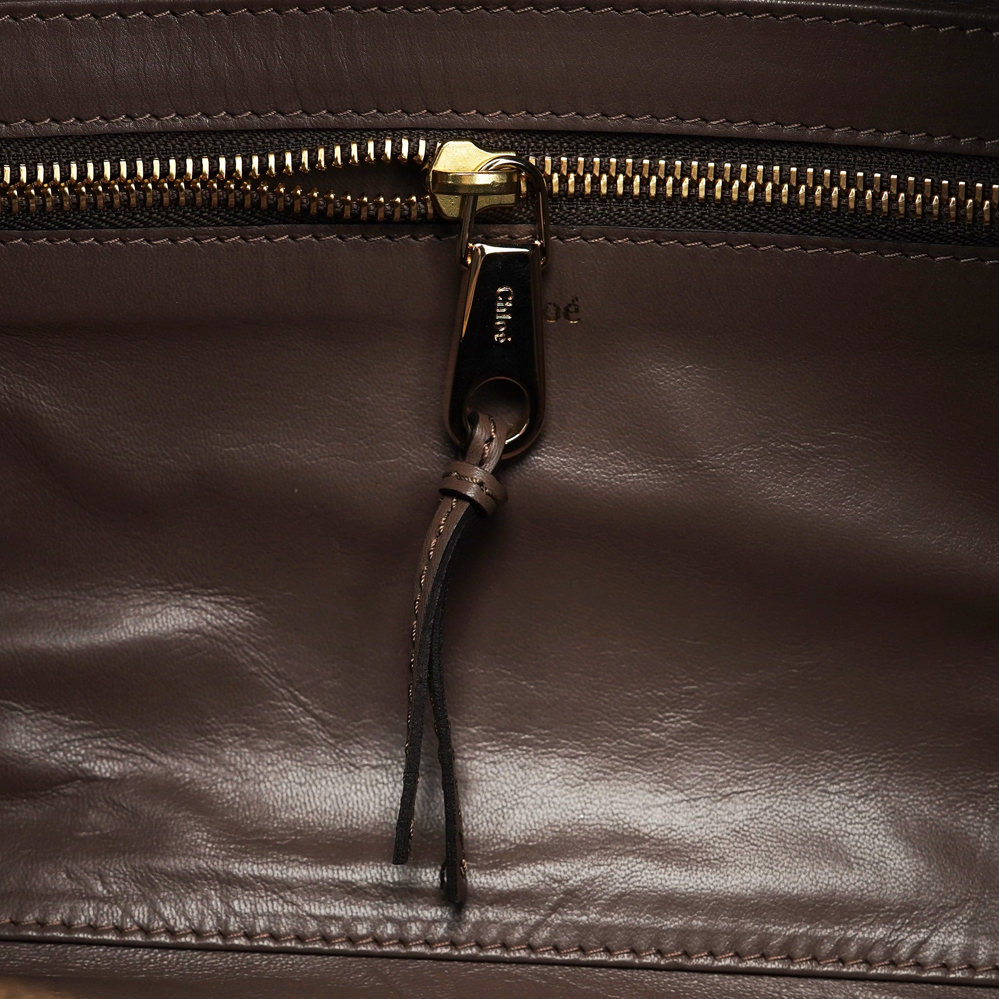 Chloé Brown Leather Boston Bag