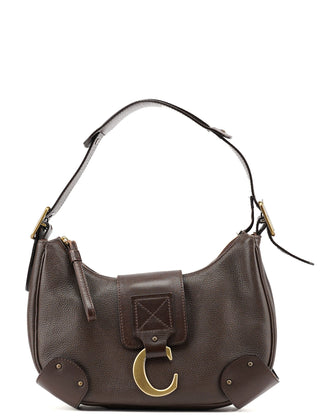 Chloé Brown Leather C Hobo Shoulder Bag