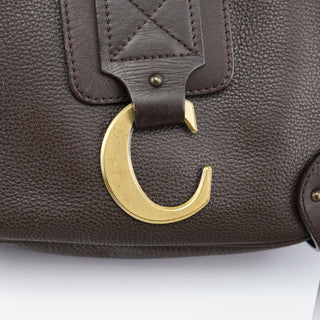 Chloé Brown Leather C Hobo Shoulder Bag