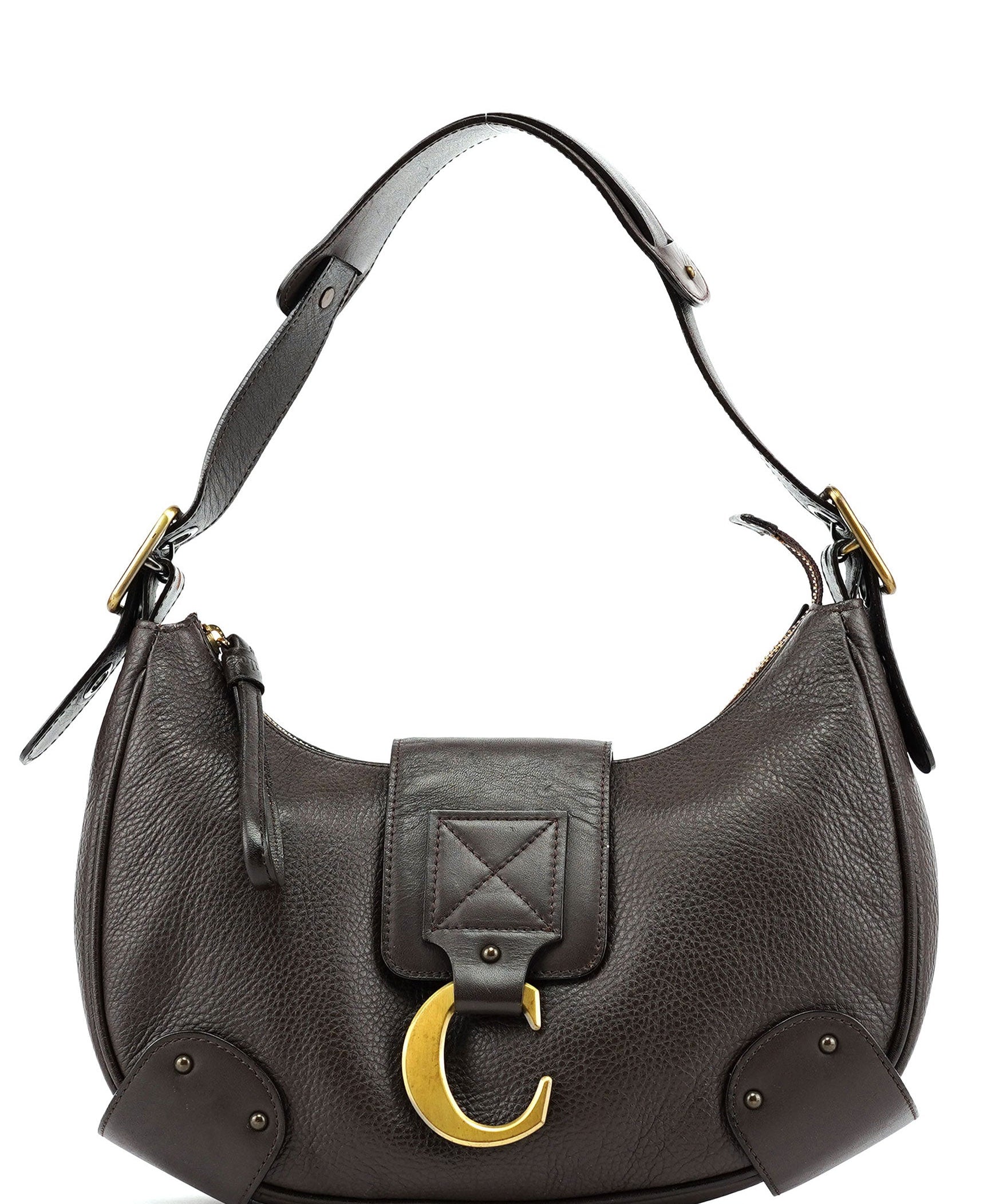 Chloé Brown Leather C Shoulder Bag