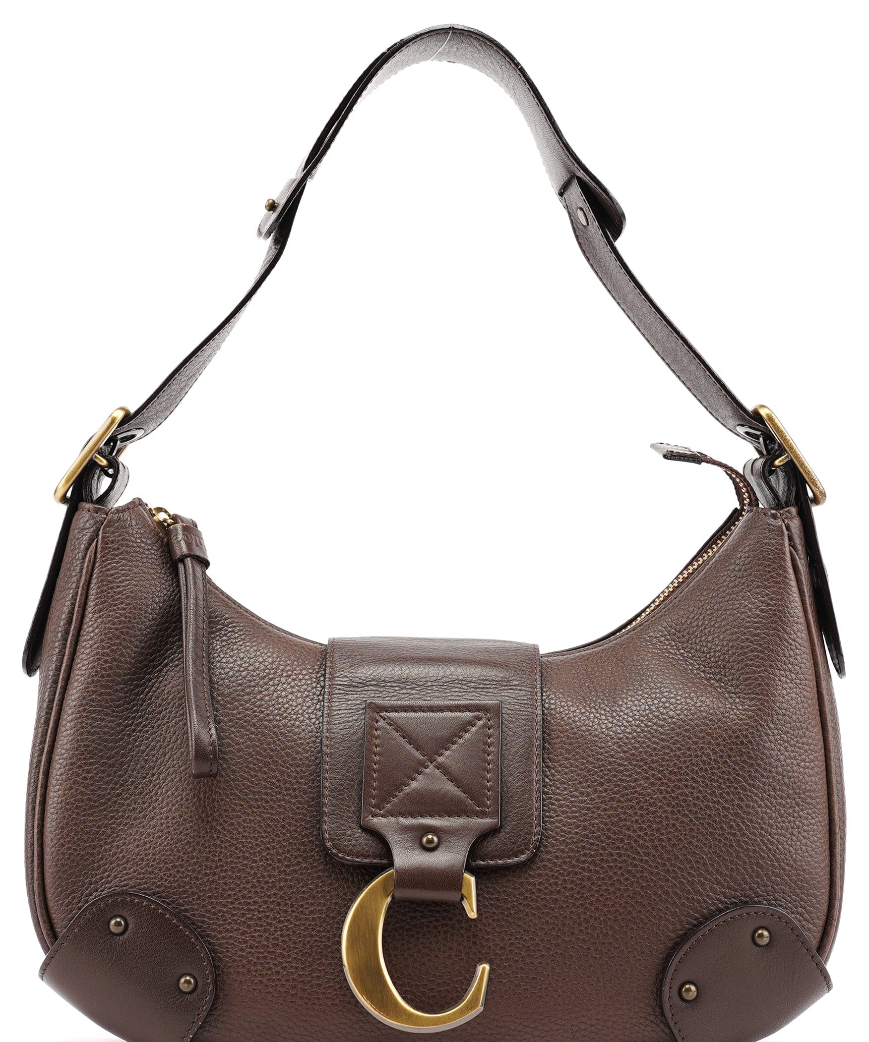 Chloe Brown Leather C Shoulder Bag
