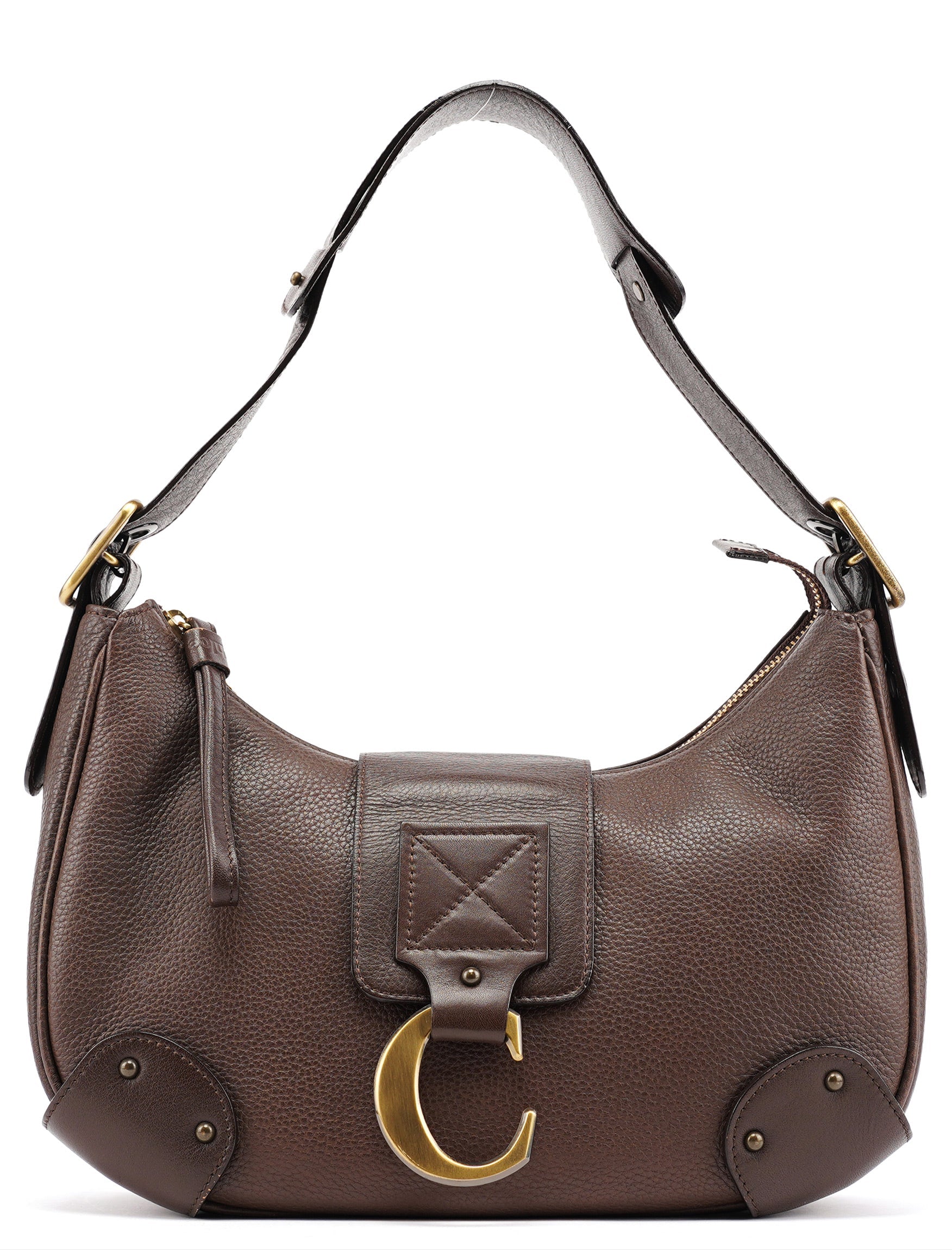 Chloe Brown Leather C Shoulder Bag