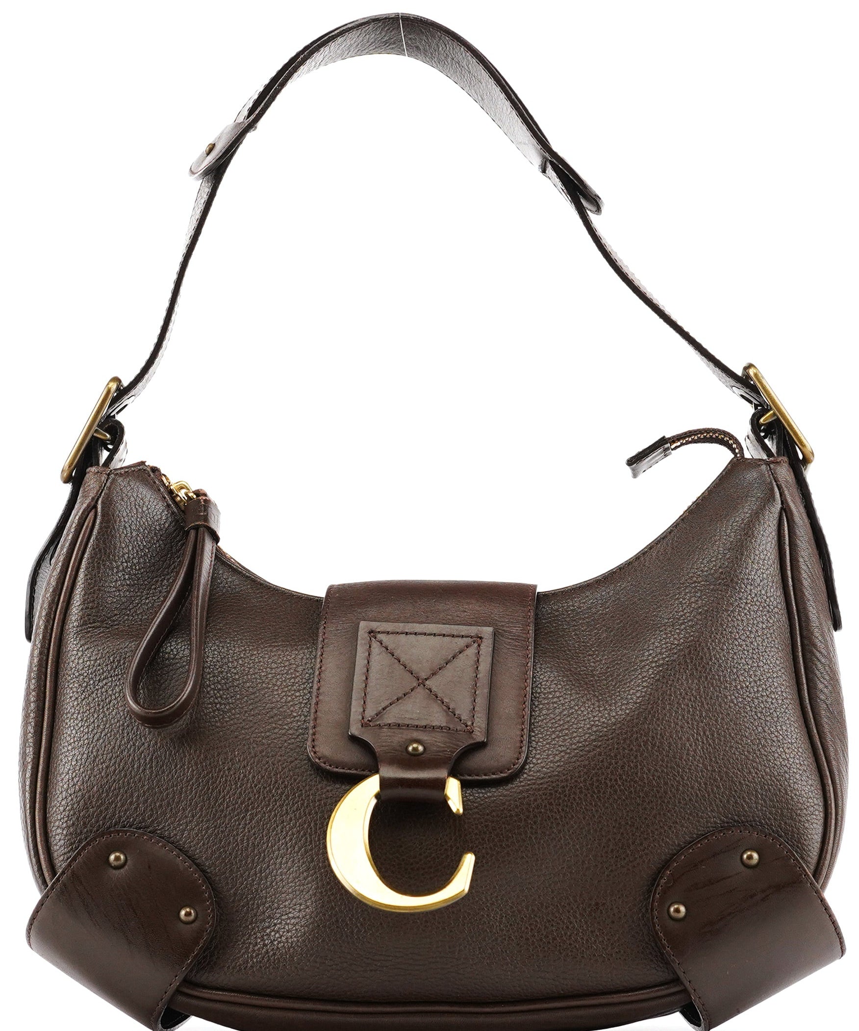 Chloe Brown Leather C Shoulder Bag