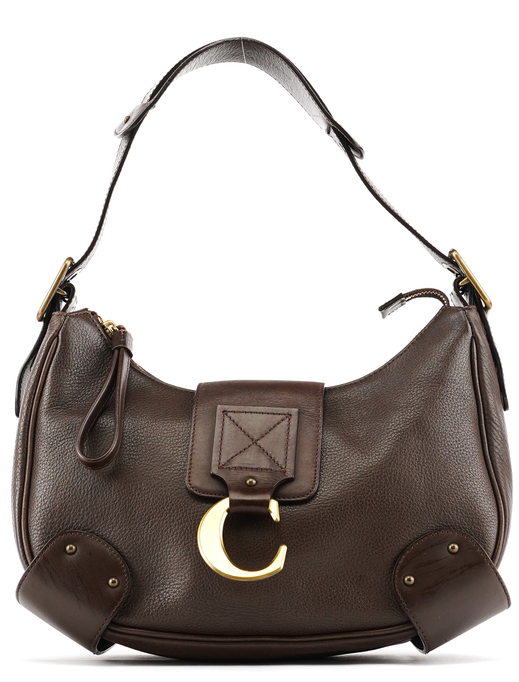Chloe Brown Leather C Shoulder Bag