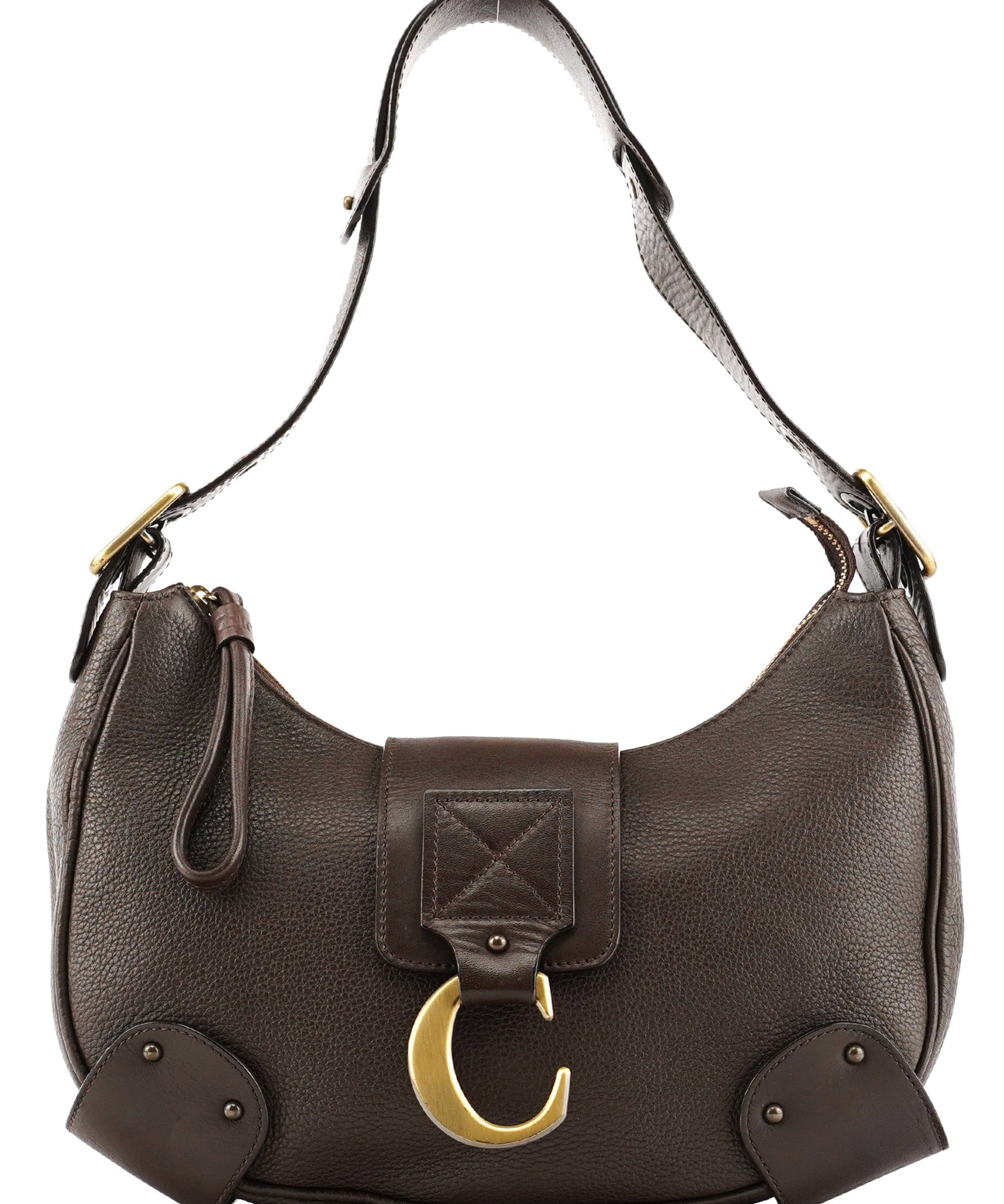 Chloe Brown Leather C Shoulder Bag