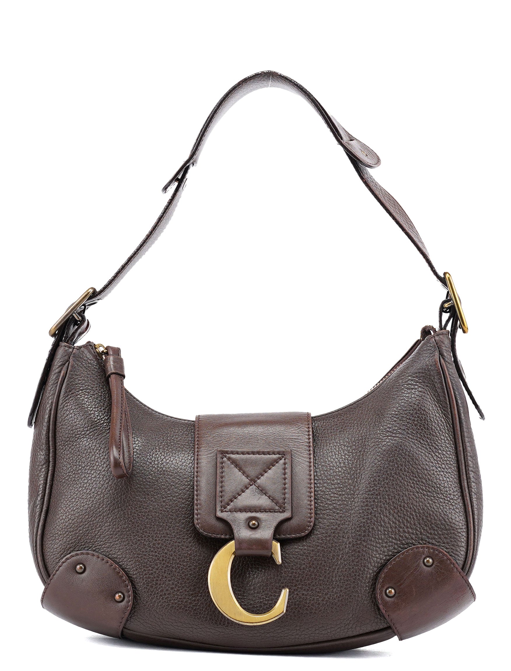 Chloé Brown Leather C Shoulder Bag