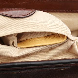 Chloe Brown Leather Clutch Bowling Bag