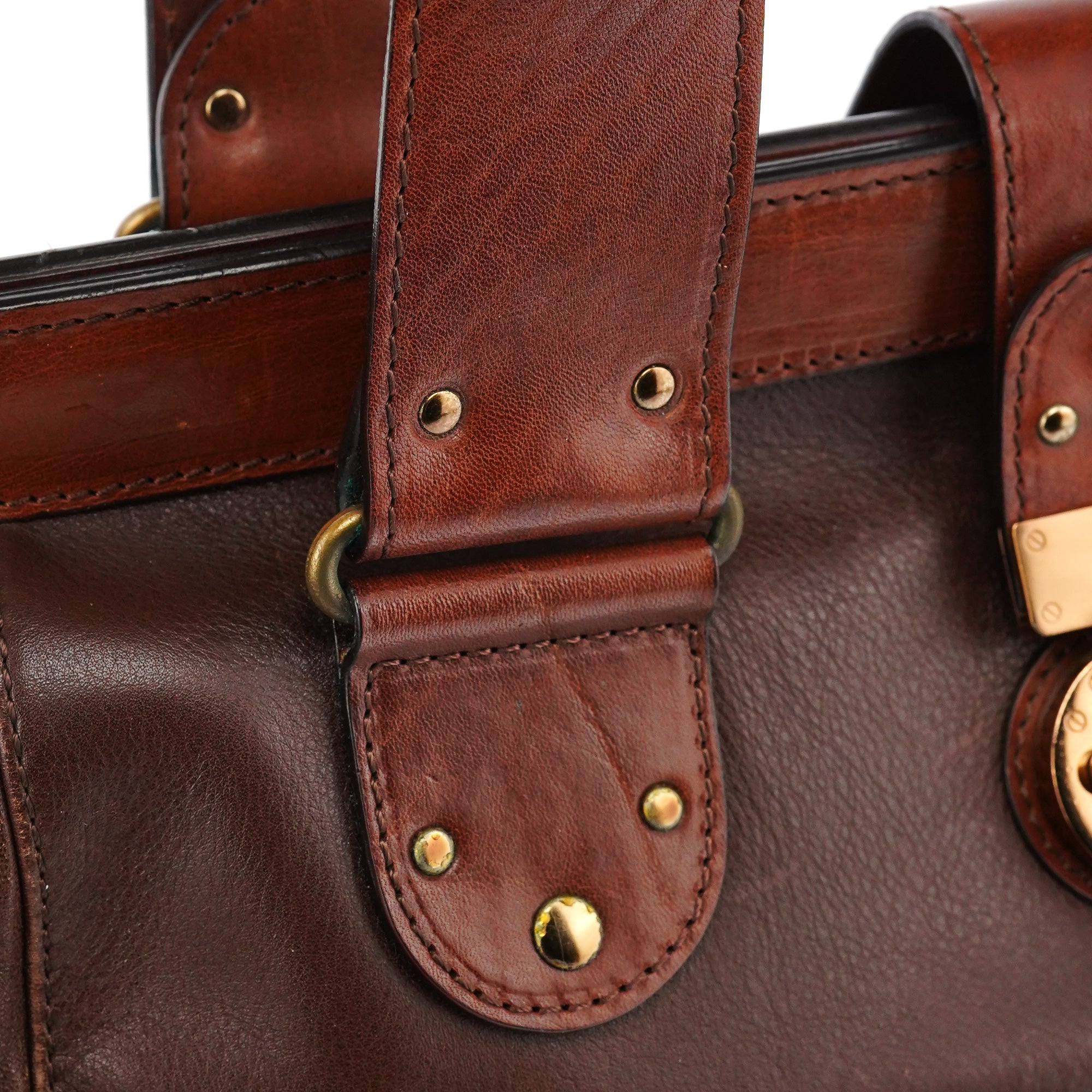 Chloé Sac bowling format pochette en cuir marron