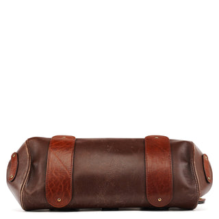 Chloe Brown Leather Clutch Bowling Bag