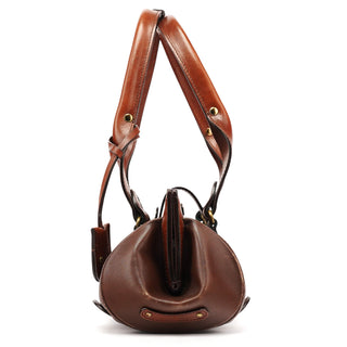 Chloe Brown Leather Clutch Bowling Bag