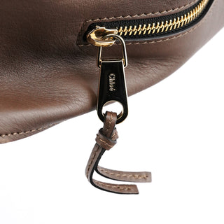 Chloe Brown Leather Drawstring Bucket Bag
