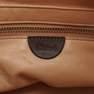 Chloe Brown Leather Drawstring Bucket Bag