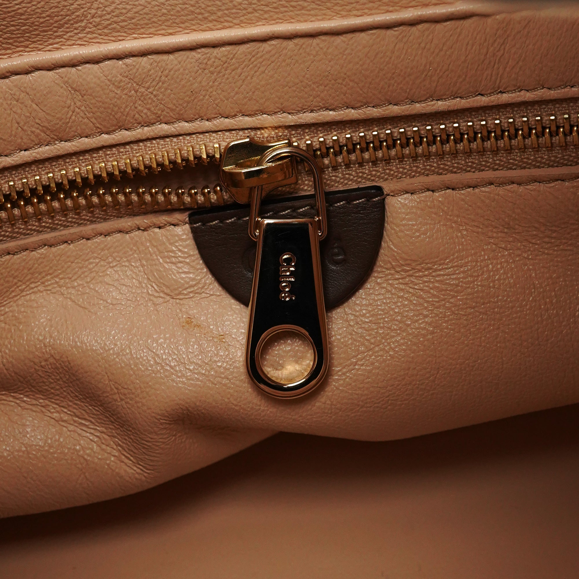 Chloe Brown Leather Drawstring Bucket Bag