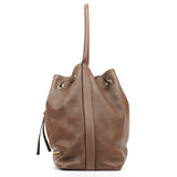 Chloe Brown Leather Drawstring Bucket Bag