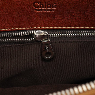 Chloe Brown Leather Edith 2-Way Tote Bag