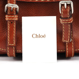 Chloe Brown Leather Edith 2-Way Tote Bag