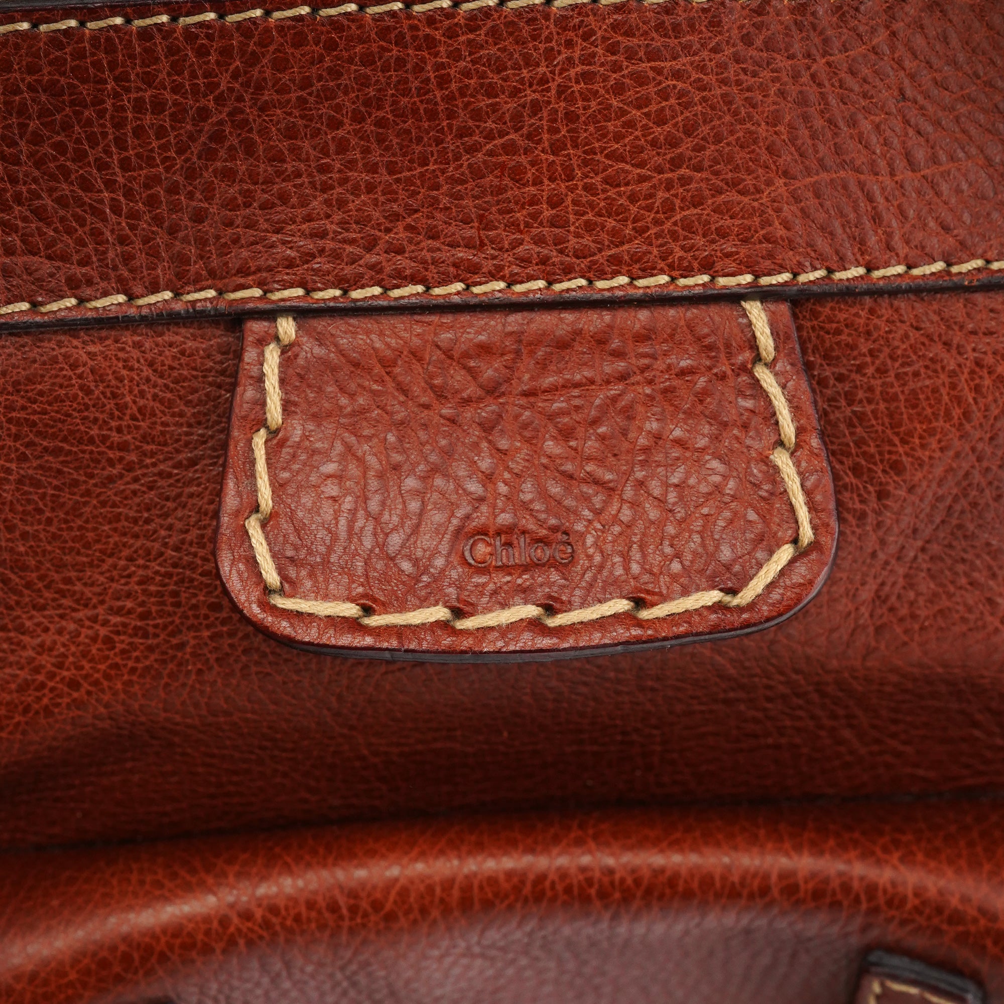 Chloé Sac cabas deux portés Edith en cuir marron