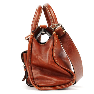 Chloe Brown Leather Edith 2-Way Tote Bag