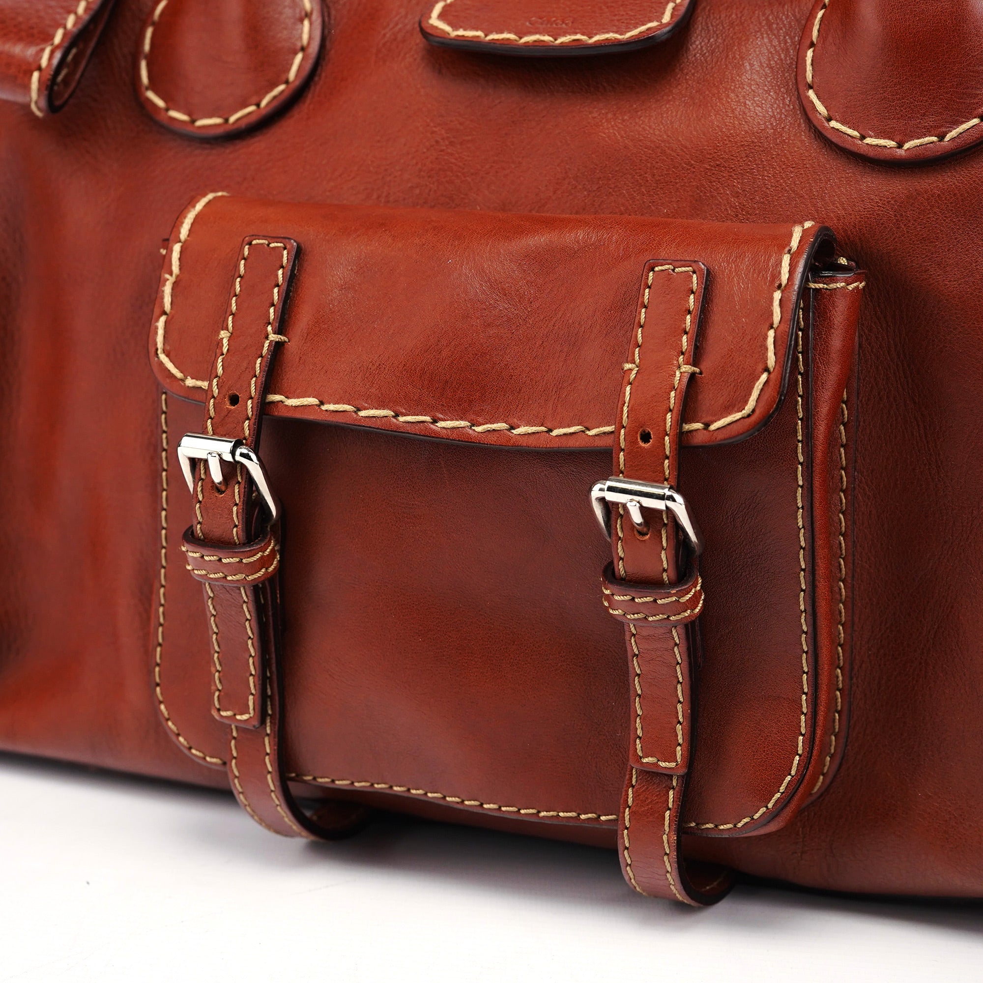 Chloé Sac cabas Edith en cuir marron