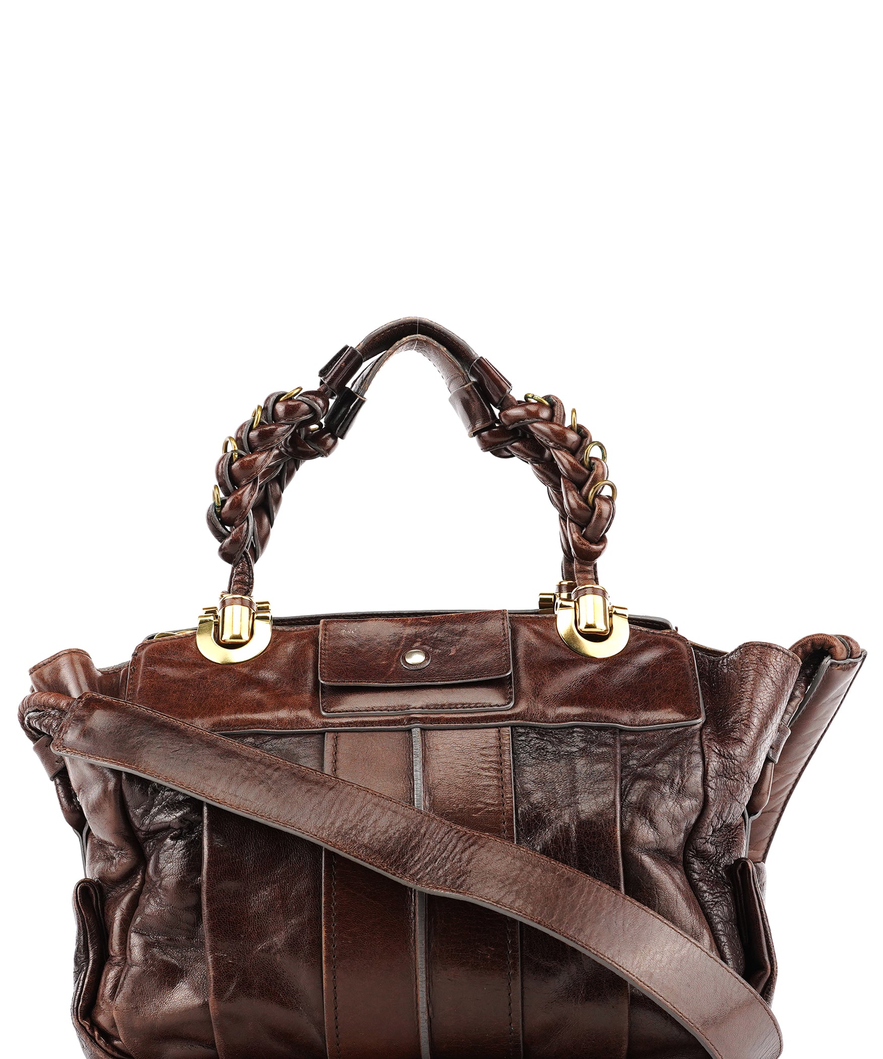 Chloe Brown Leather Heloise 2-Way Bag