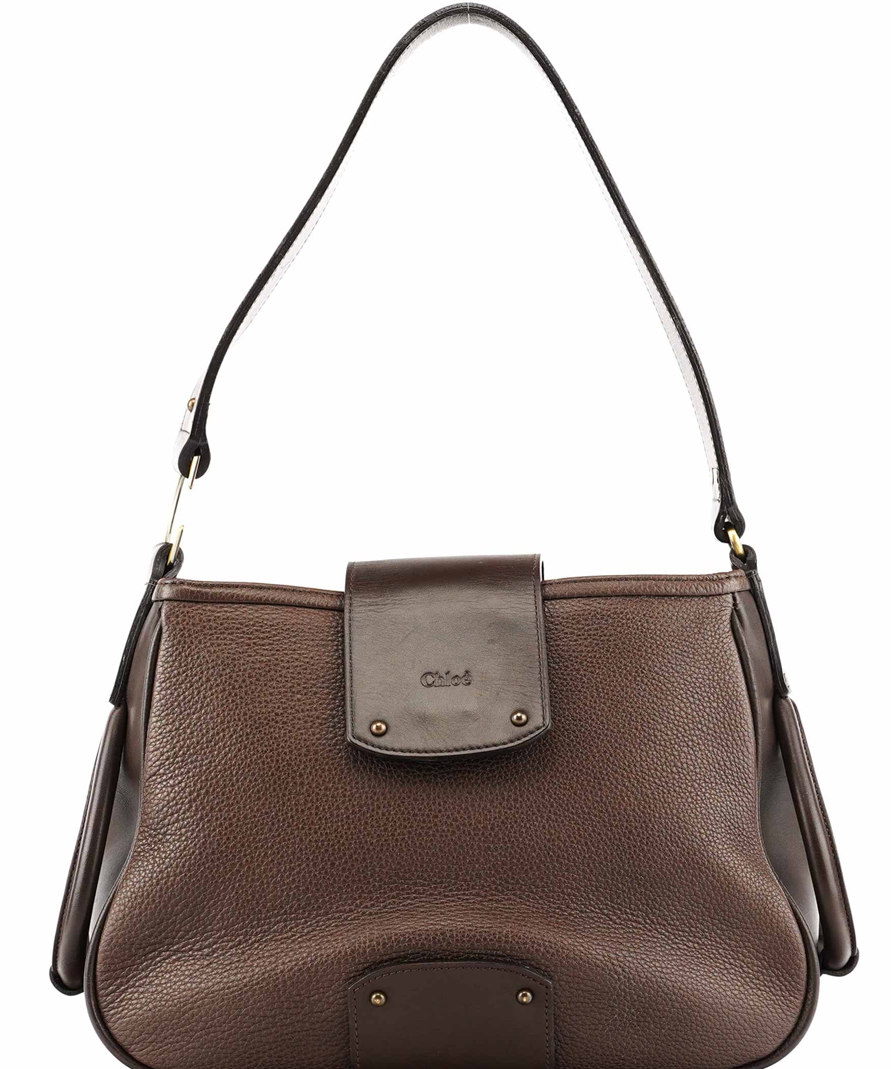 Chloe Brown Leather Hobo Shoulder Bag