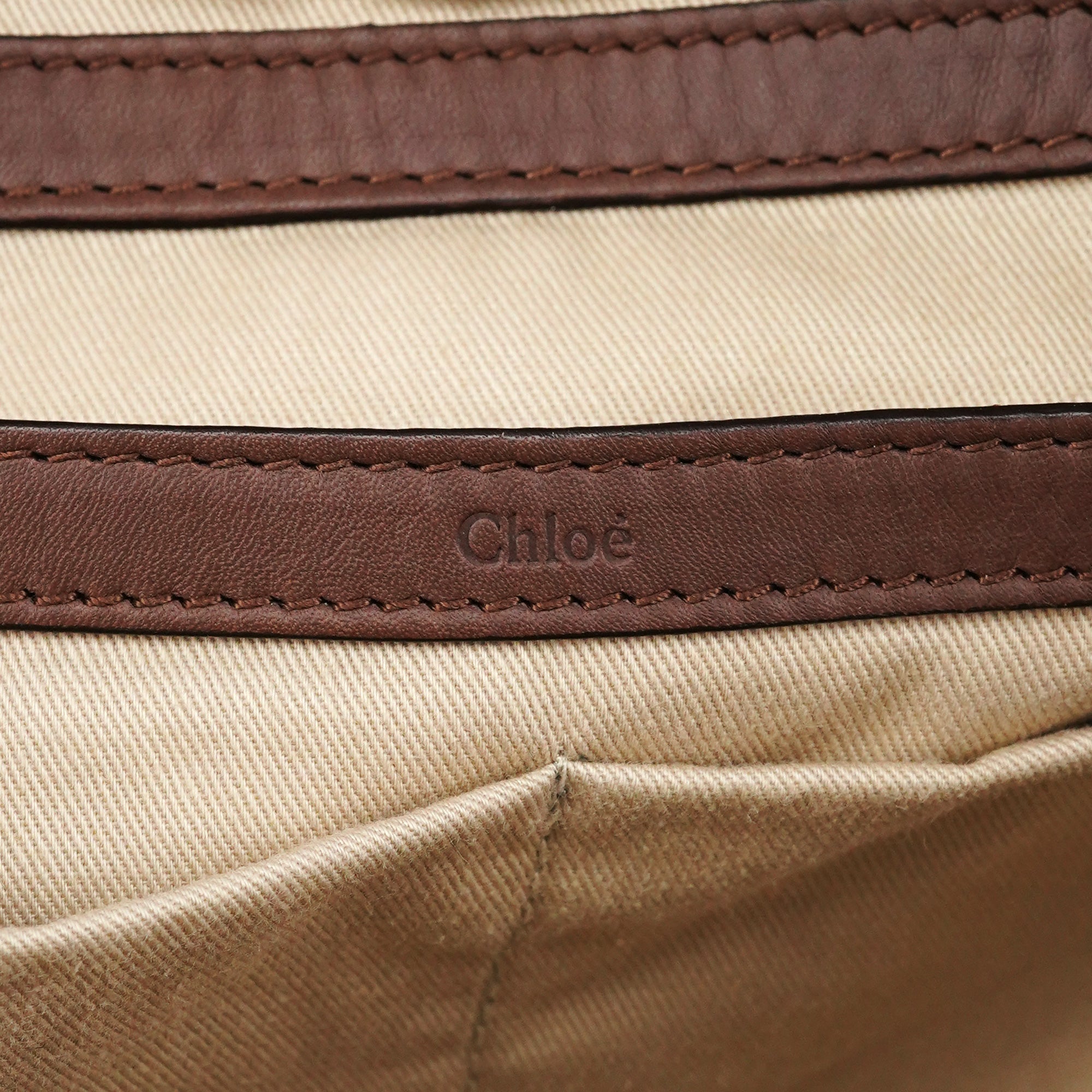 Chloé Shopper van bruin leer met geknoopte hengsels
