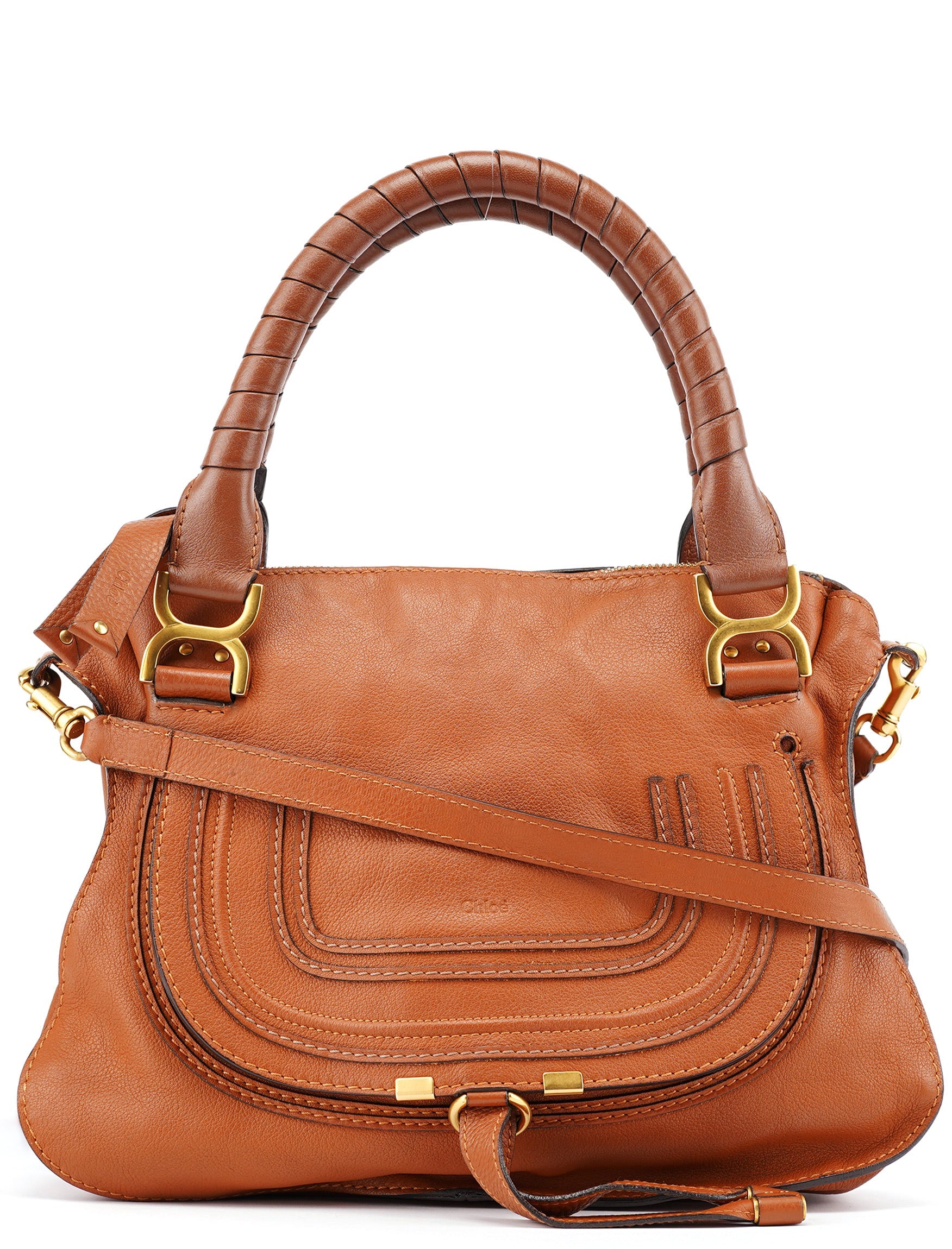 Chloé Brown Leather Marcie 2-Way Bag