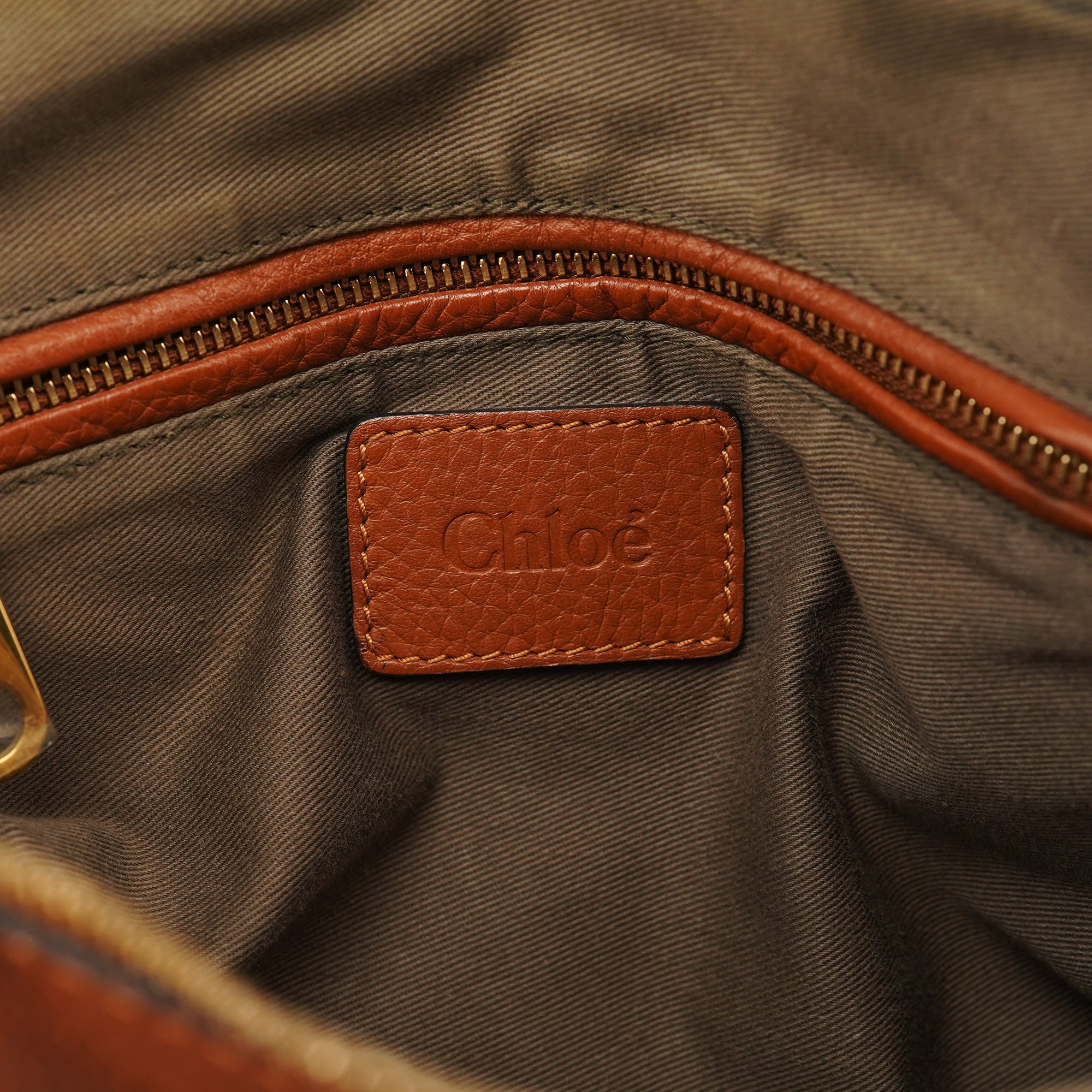 Chloé Sac deux portés Marcie en cuir marron