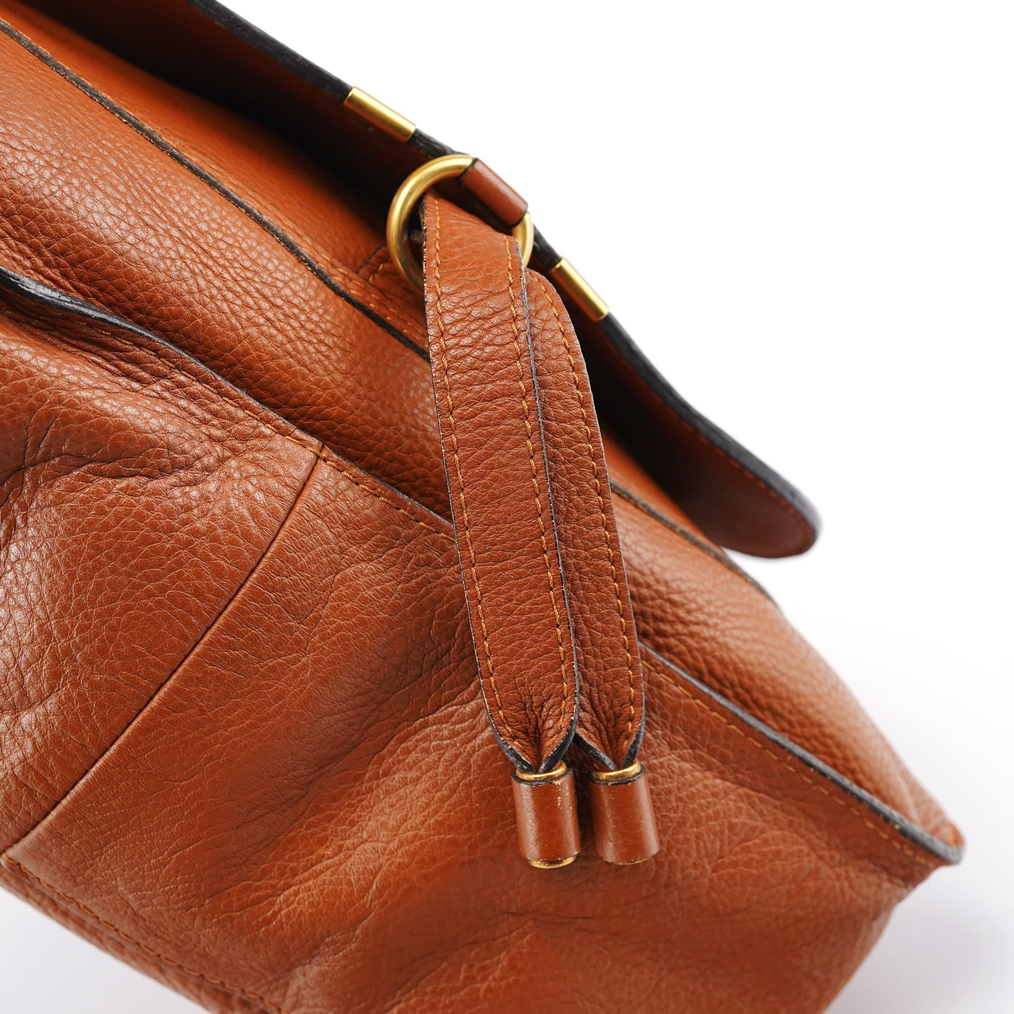 Chloé Sac deux portés Marcie en cuir marron