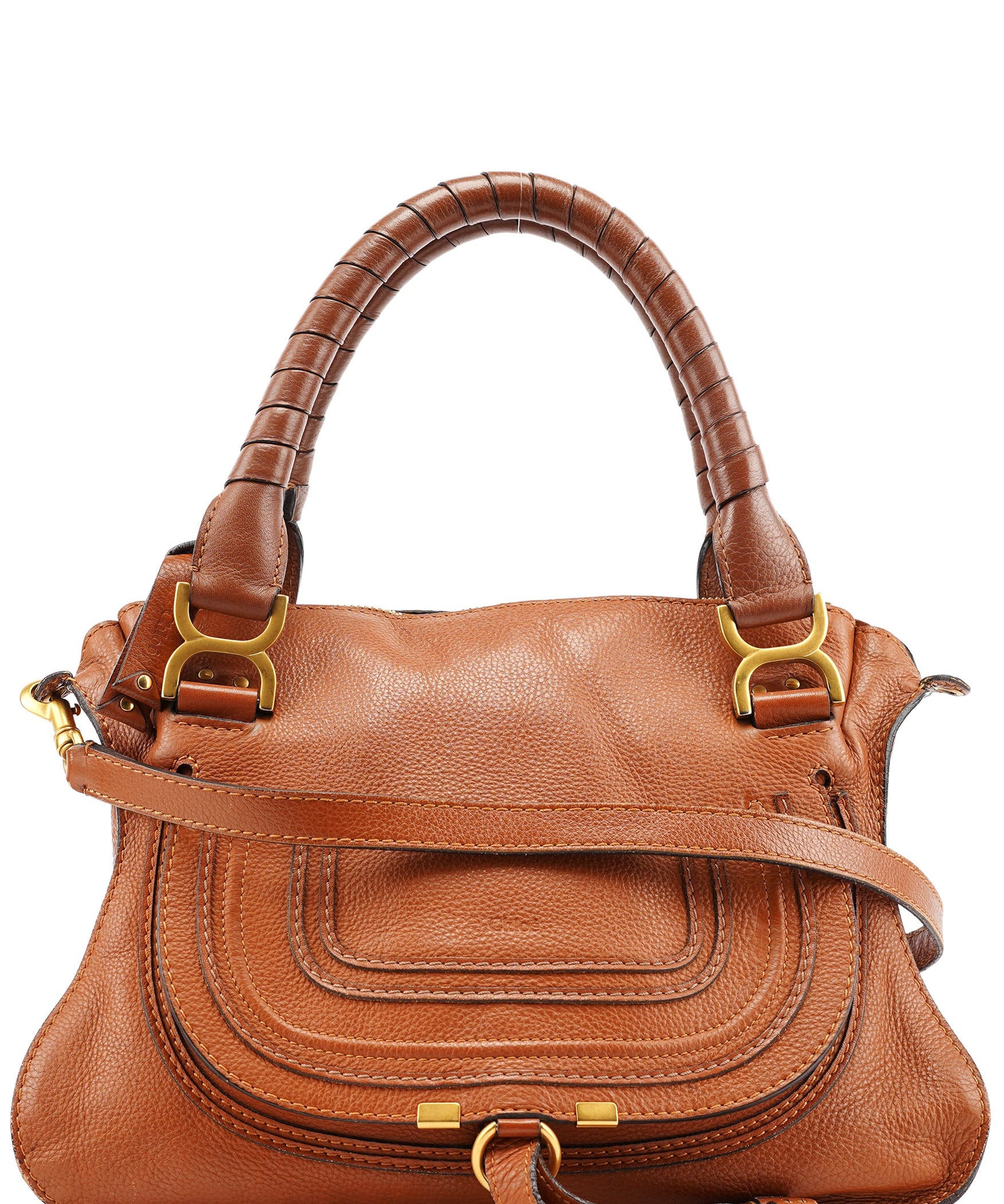 Chloe Brown Leather Marcie 2-Way Bag