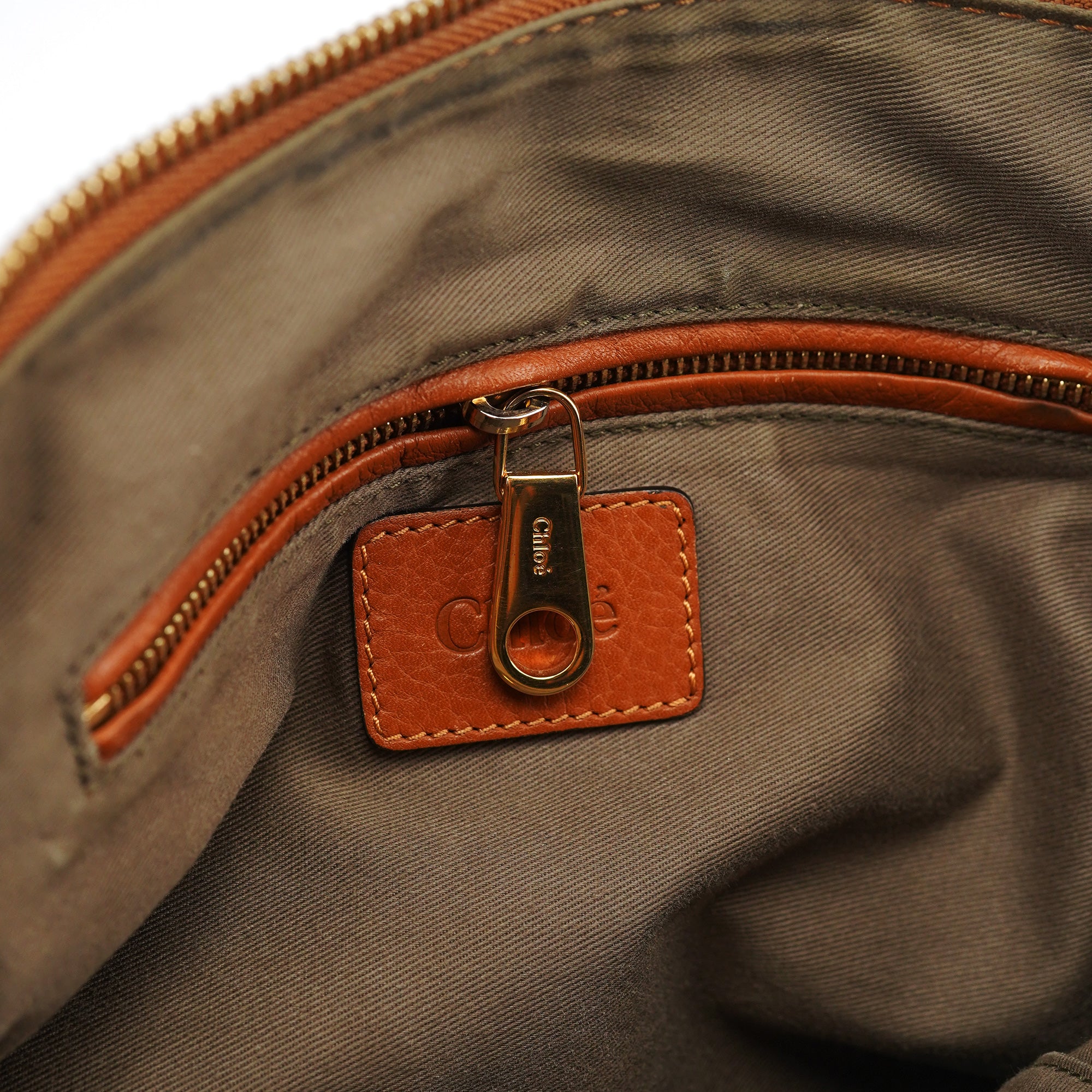 Chloé Sac deux portés Marcie en cuir marron