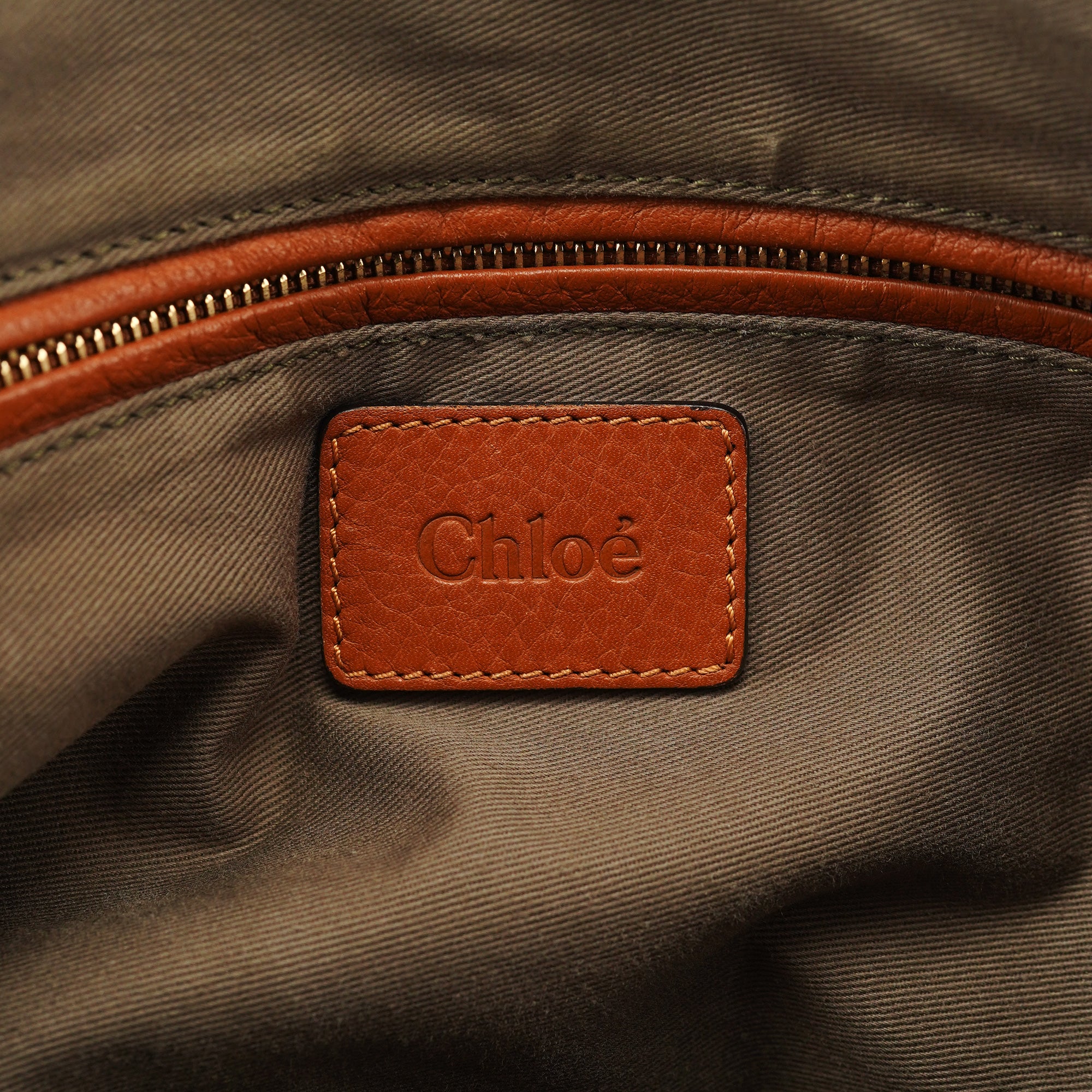 Chloé Sac deux portés Marcie en cuir marron