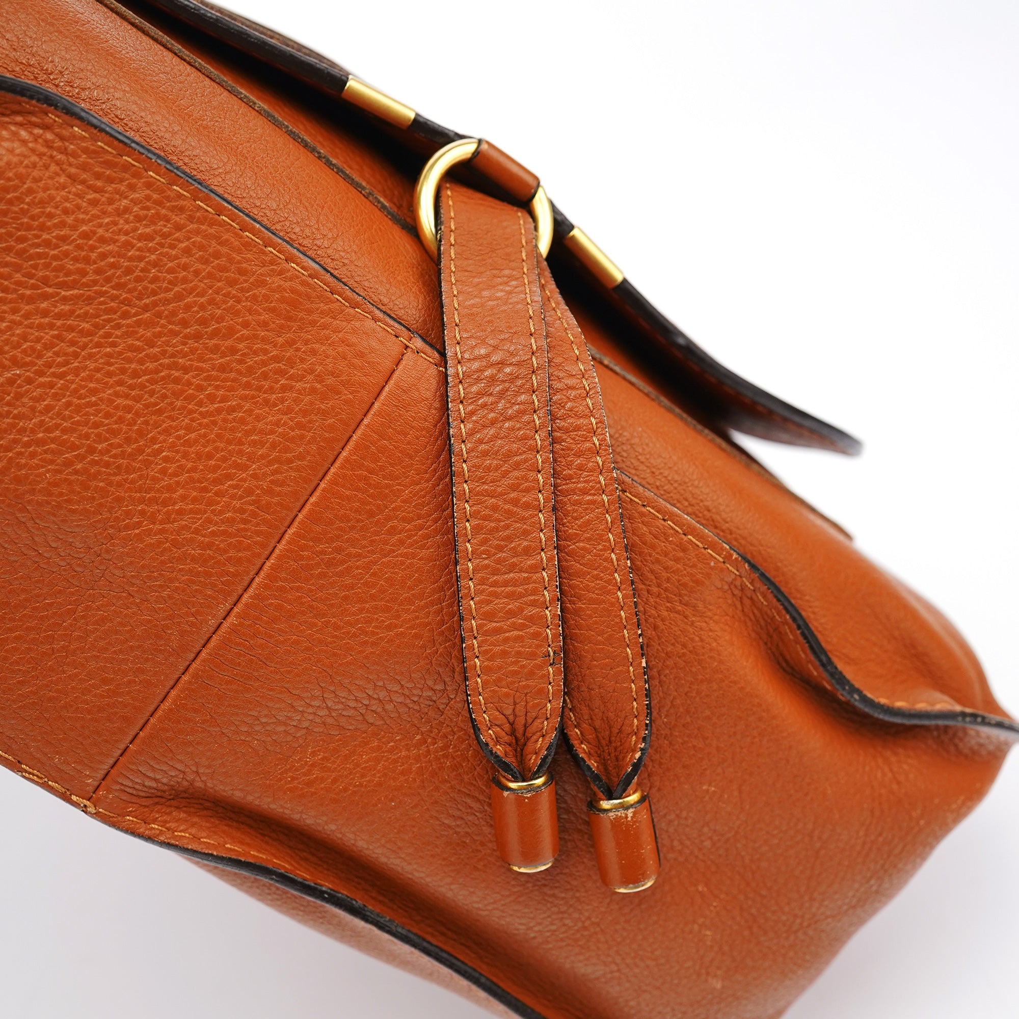 Chloé Sac deux portés Marcie en cuir marron