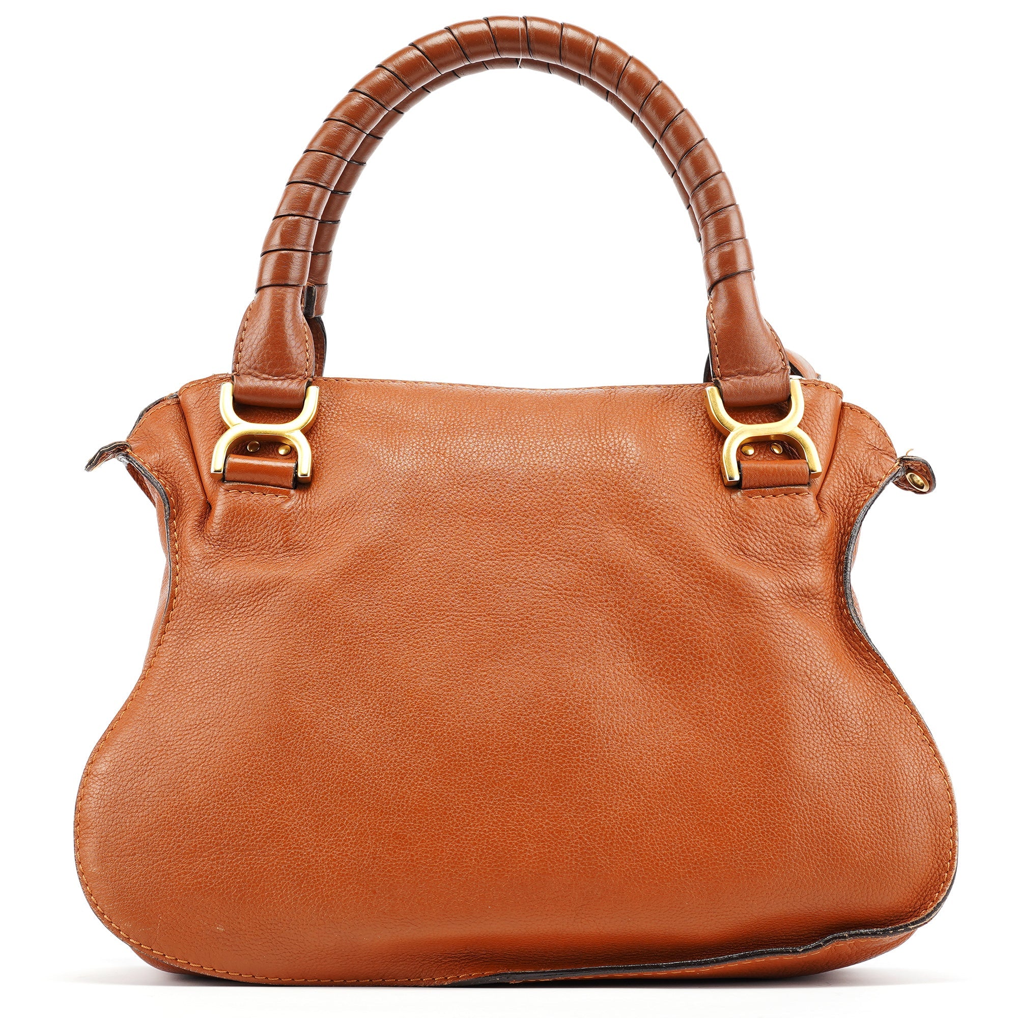 Chloé Sac deux portés Marcie en cuir marron