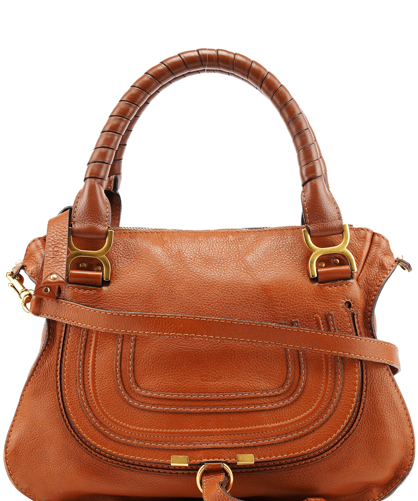 Chloe Brown Leather Marcie 2-Way Bag