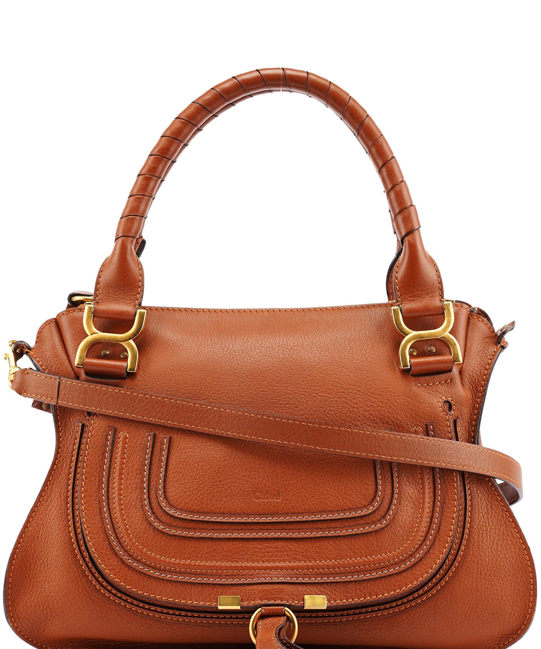 Chloe Brown Leather Marcie 2-Way Bag