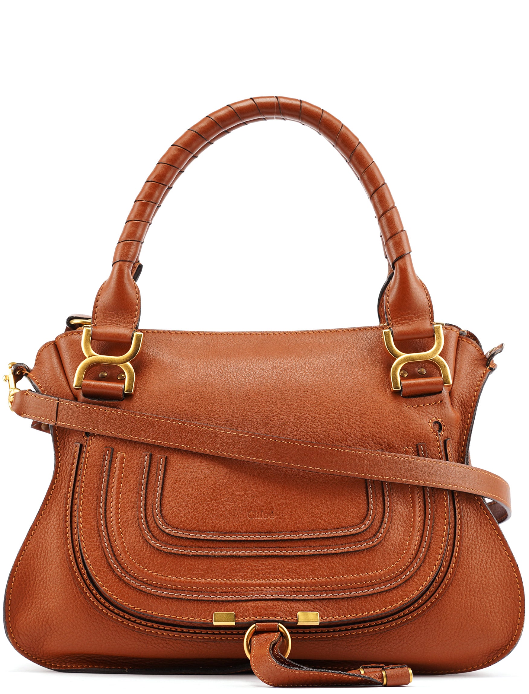 Chloe Brown Leather Marcie 2-Way Bag